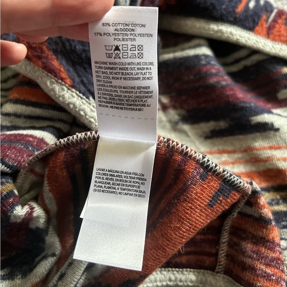 Lucky Brand Aztec Cardigan sweater waterfall style open front size L - Picture 13 of 15